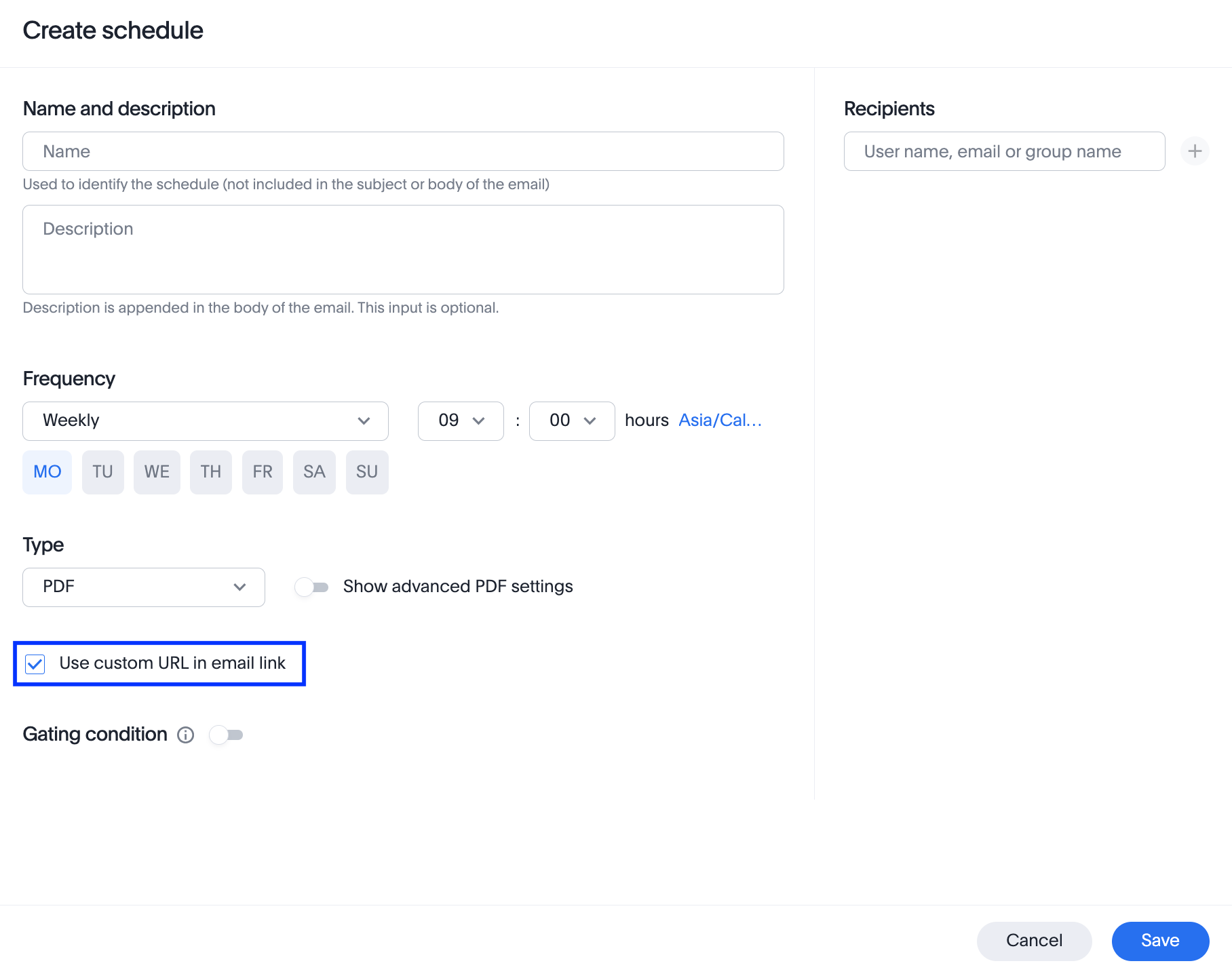 Embed link format