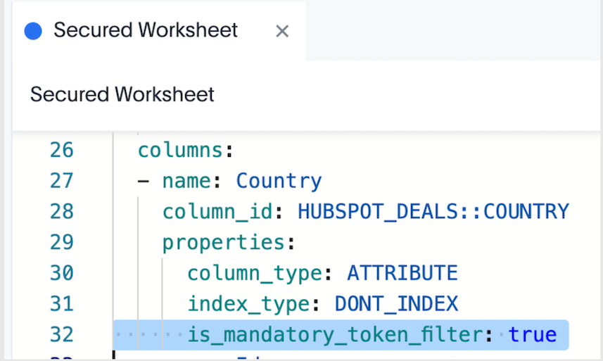 Mandatory token filter