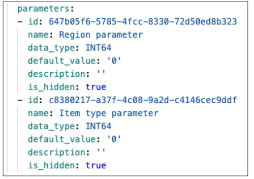 Parameter hidden